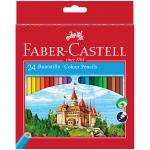 Карандаши цветные Faber-Castell, 24цв., заточен., картон, европодвес, 120124