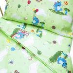 Постельное белье в детскую кроватку 315/3 Слоники с шариками зеленый ГОСТ