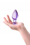 Анальная втулка Sexus Glass, стекло, фиолетовая, 10 см, D 4 см