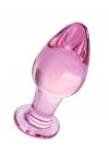 Анальная втулка Sexus Glass, стекло, розовая, 10 см, D 4 см