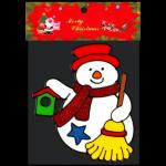 Наклейка на окно ErichKrause® Снеговик с метлой 13х15см