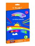 Цветные трехгранные карандаши RAINBOW 18цв+точилка, картон