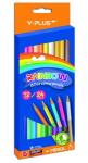 Цветные трехгранные карандаши RAINBOW JUMBO утолщенные 12цв +точилка, картон