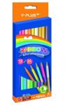 Цветные трехгранные карандаши RAINBOW двусторонние 12цв*2 +точилка, картон