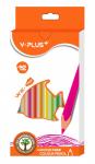Цветные карандаши WE-FISH с выемками пластиковые трехгранные  12 цветов, картон