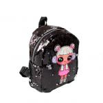 Стильный детский рюкзак Beby_Girls из износостойких материалов черного цвета.
