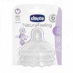 *Соска Natural Feeling (2 шт.в уп.).,6мес.+ быстр.поток 310204080 Chicco