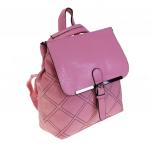 См. описание. Стильная женская сумка-рюкзак Freedom_square из эко-кожи нежно-розового цвета.