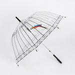 Зонт-трость Райская птица с прозрачным куполом