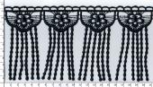 Кружево макраме с бахромой НМ-155 черный