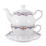 MILLIMI Мозаика Чайный набор "Эгоист", чайник 400мл, чашка 280мл., блюдце 16см., костяной фарфор