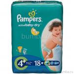 PAMPERS Подгузники Active Baby-Dry Maxi Plus (9-16 кг) Упаковка 18