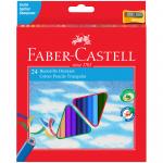 Карандаши цветные Faber-Castell 24цв., трехгран., заточен., картон, европодвес, с точилкой, 120524