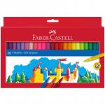 Фломастеры Faber-Castell, 50цв., смываемые, картон, европодвес, 554250