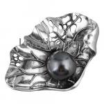 Брошь (искуственный жемчуг темно-серый; покрытие: античное серебро) BL36 0261-1