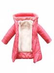Пальто для девочки дошкольного возраста, утепленное на меховой подстежке - зима