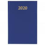 Ежедневник датированный 2020 А5, твердая обложка бумвинил, синий, 145*215мм, BRAUBERG, 110907