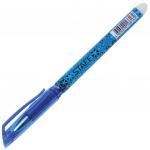 Ручка стираемая гелевая STAFF, СИНЯЯ, хромированные детали, узел 0,5мм, линия 0,35мм, 142494