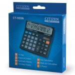 Калькулятор настольный CITIZEN CT-555N, МАЛЫЙ (130x129мм), 12 разрядов, двойное питание