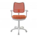 Кресло оператора CH-W797/OR/GIRAFFE с подлокотниками, оранжевое с рисунком, пластик белый, ш/к 89382