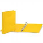 Папка на 4 кольцах с передним прозрачным карманом BRAUBERG, 50мм, картон/ПВХ, желтая, до 300л,223533