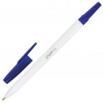 Ручка шариковая STAFF Office White, корпус белый, узел 1мм, линия письма 0,7мм, синяя, 142964