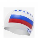 Шапочка для плавания Russia Silicone Swim Cap, силикон, LCSRUS/100, белый