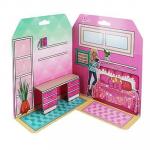 Barbie Домик из картона с комплектом наклеек, бумага, PVC, 23x35см