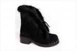 0Z0006-02-1А черный (Текстиль/Иск.мех) Ботинки женские 10п