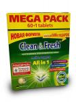 Таблетки для ПММ "Clean&Fresh" Allin1 (mega) 60 штук + 1 очиститель