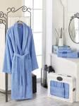 Набор из мужского халата и полотенец DO&CO GOLD, голубой                             (mt-200261-gr)