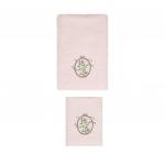 Комплект из 2-х полотенец с вышивкой Arya Sema (50*90 см, 70*140 см), светло-розовый                             (ar-101389)