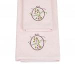 Комплект из 2-х полотенец с вышивкой Arya Sema (50*90 см, 70*140 см), светло-розовый                             (ar-101389)