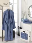 Набор из мужского халата и полотенец DO&CO GOLD, темно-голубой                             (mt-200265-gr)