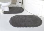 Набор ковриков для ванной кружевной "MODALIN PRIOR" (60*100; 50*70), темно-серый                             (kr-103109)