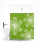 Штора для ванной "Зеленые цветы", 145*180 см                             (s-104234)