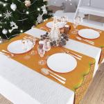 Дорожка на стол "Рождественские узоры (Оранжевый)", 40*140 см                             (s-104388)