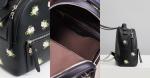 Рюкзак мини-формата из экокожи с лямками-цепочками и цветочной вышивкой Lera Nena, черный