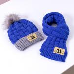 117204 Комплект теплый шапка и шарф, синий