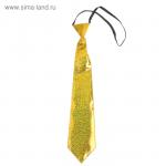 Карнавальный галстук "Блеск" на резинке, цвет золотой