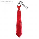 Карнавальный галстук "Блеск" на резинке, цвет красный