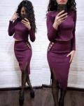 Костюм юбка и кофта спандекс purple KH110