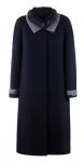 Пальто женское Сакура темно-синяя кашемир норка ВЗ 0011