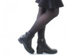HFN-3103 BLACK Ботинки женские зимние (натуральная кожа, искусственный мех)