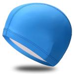 B31516-0 Шапочка для плавания ПУ одноцветная (Голубой)