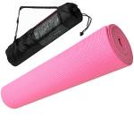 E29255 Коврик для йоги ПВХ 173х61х0,4 см (розовый) с чехлом
