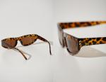 Узкие прямоугольные очки в леопардовой оправе H.I.T., коричневый