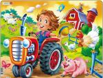 Пазл Larsen BM7 - Дети на ферме. Трактор
