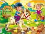 Пазл Larsen BM8 - Дети на ферме. Пони
