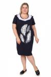 Туника платье из хлопка для женщин - Грациола | темно-синий | + size